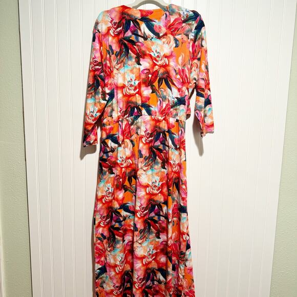 Soft Surroundings Le Jardin Floral Maxi Wrap Dress Plus Size 1X - Picture 8 of 8